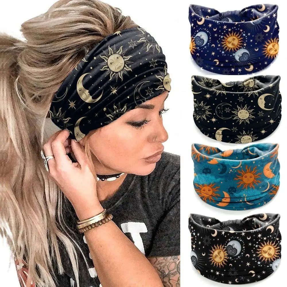 Bohemian Wide Boho Headband Elastic Knot Turban Headwrap For Women 8