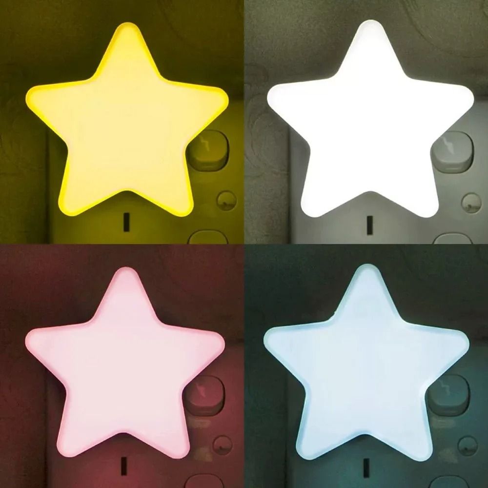 LED Star Night Light Charming Plug In Home Decor white