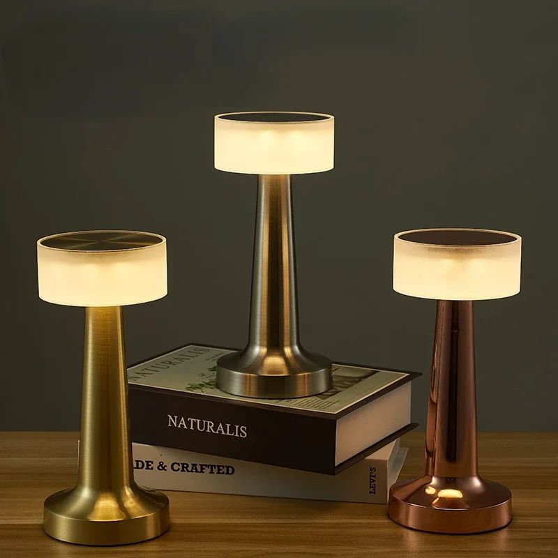 Rechargeable LED Bar Table Lamp Gold Touch Dimmable Wireless Night Light b black