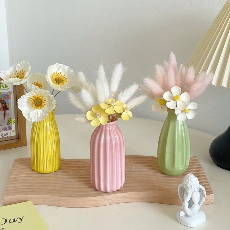 Modern Ceramic Bud Vase High Performance Candy Color Small Flower Vase & Desktop Ornament s2