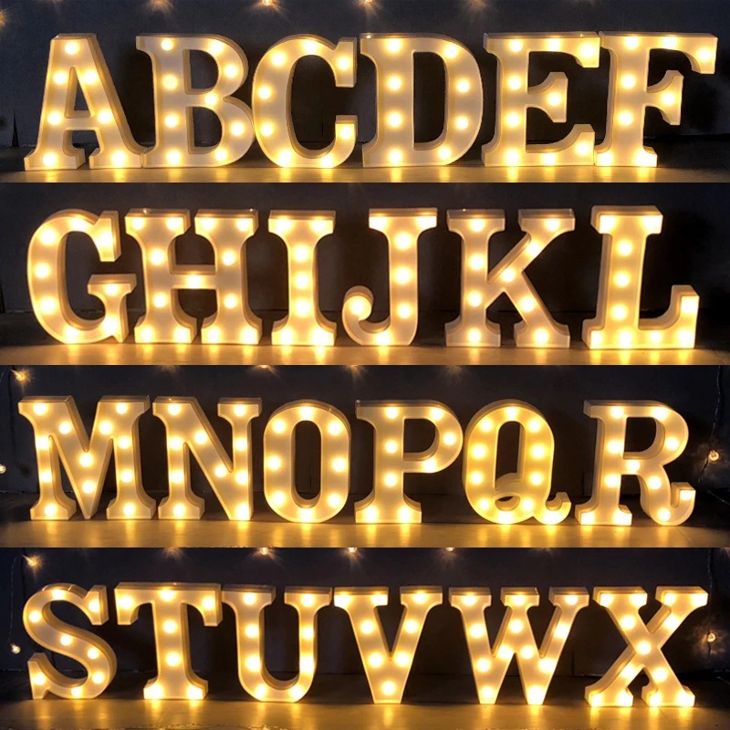 Alphabet LED Light Lamp Luminous Night Light For Home, Wedding, Birthday, And Party Decor n