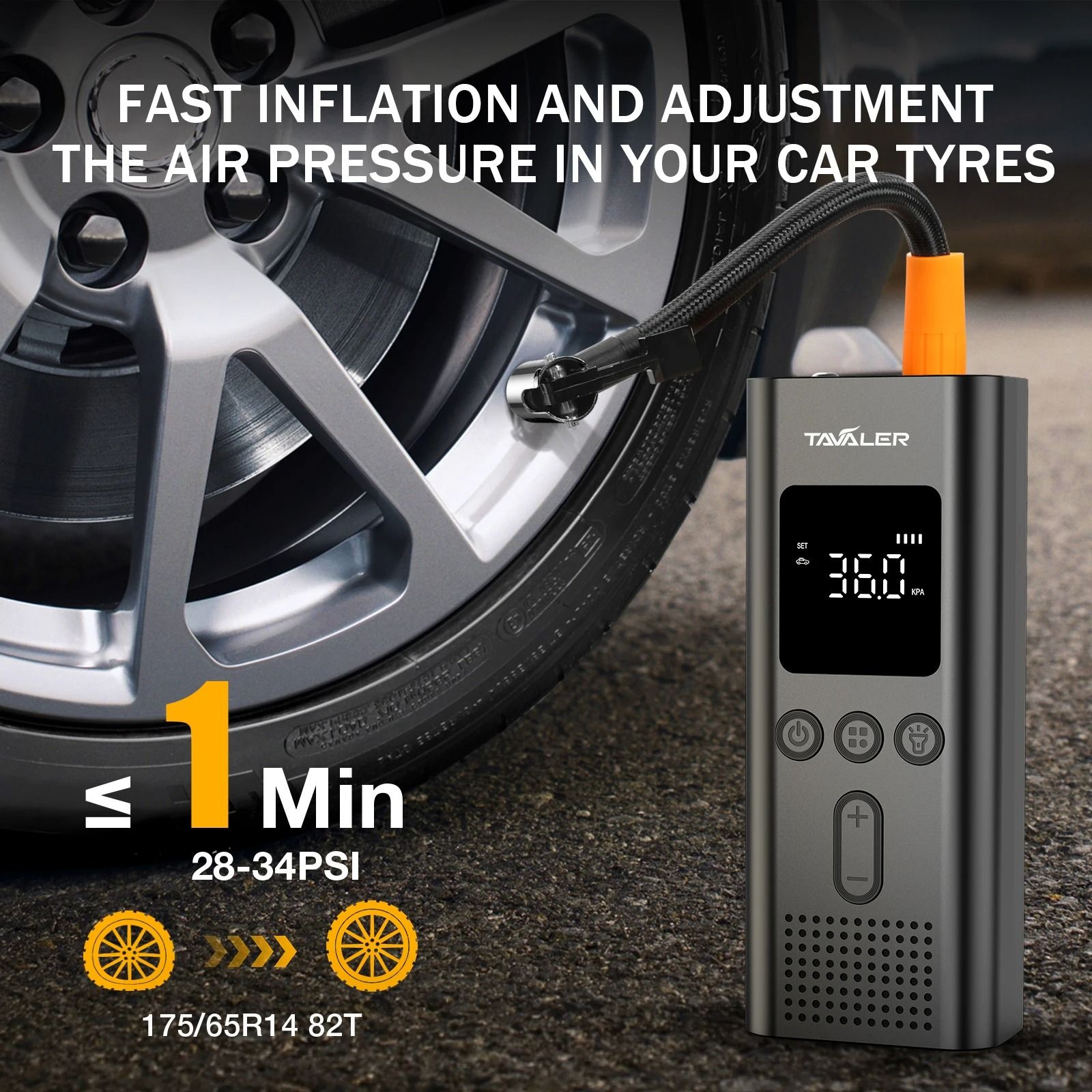 150PSI Portable Tire Inflator Compressor | Wireless Electric Air Injector For Car, Motorcycle & Bicycle q3