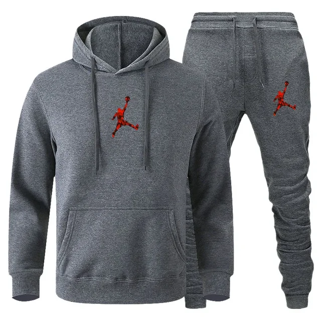 Fashionable Autumn Winter Men's Jogging Fitness Set: Long Sleeve Sweatshirt & Casual Pants Set beige xxxl
