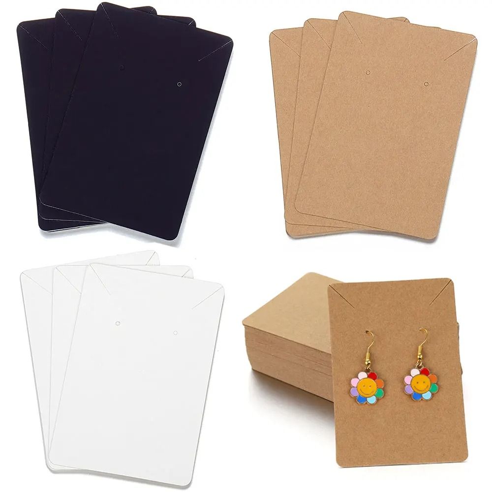 Paper Jewelry Display Cards 50 Pcs Professional Packaging kraft