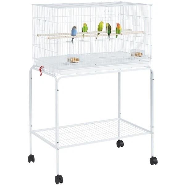 Cages For Parakeets, Flight Bird Cage, Lovebirds & Canaries, Breeding Cage, White, Durable With Casters And Storage Cages For Parakeets, Flight Bird Cage, Lovebirds & Canaries, Breeding Cage, White, Durable With Casters And Storage