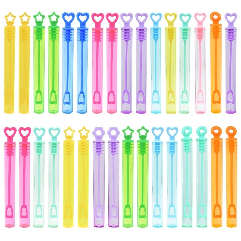 10 Piece Heart Wand Bubble Soap Tubes mix2