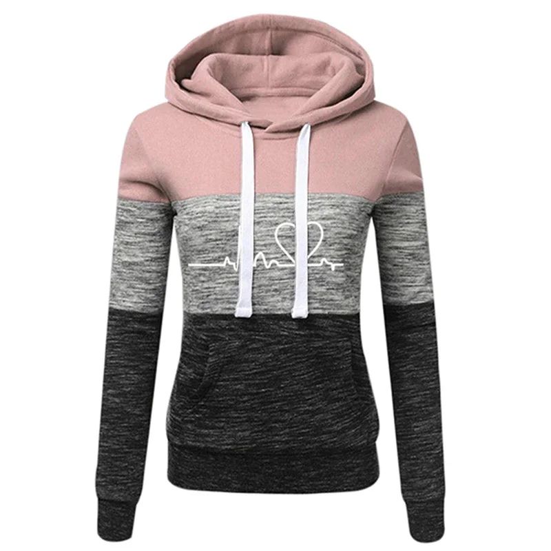 Color Block Womens Tracksuit Set Hooded Sweatshirt & Jogger Pants Activewear (S3XL) pinktopw s(us 4)
