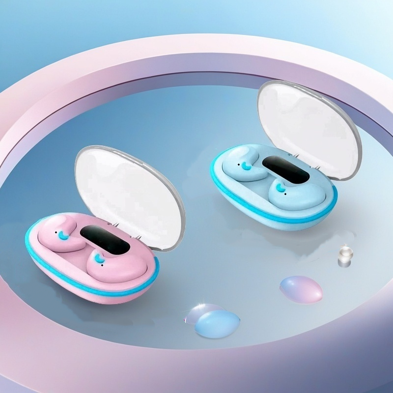 Wireless Sleeping Earbuds Mini Bluetooth TWS Headphones With Mic Waterproof HD Call Quality pink