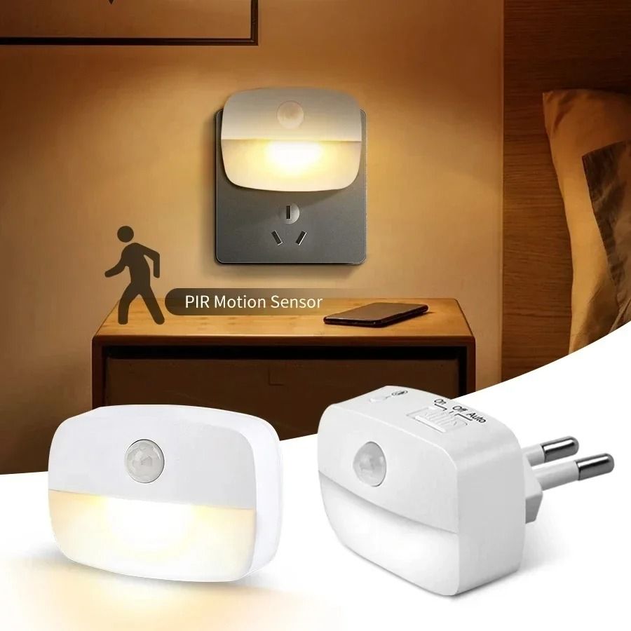 Plug In Motion Sensor LED Night Light Smart Wall Induction Lamp Plug In Motion Sensor LED Night Light Smart Wall Induction Lamp