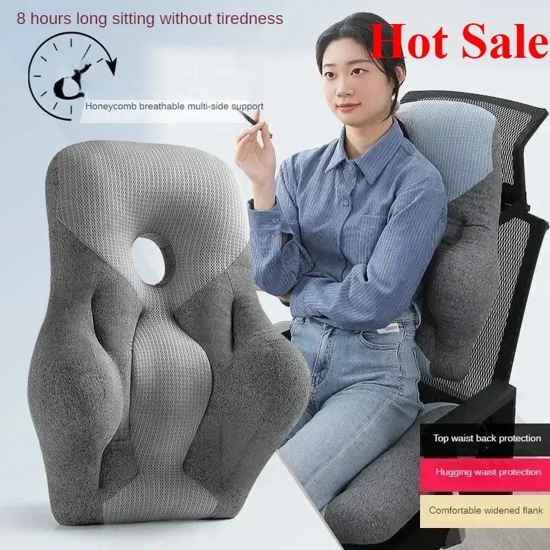 ErgoRelief Pro Lumbar Support Cushion For Office Chair & Car Seat deep Soot 2