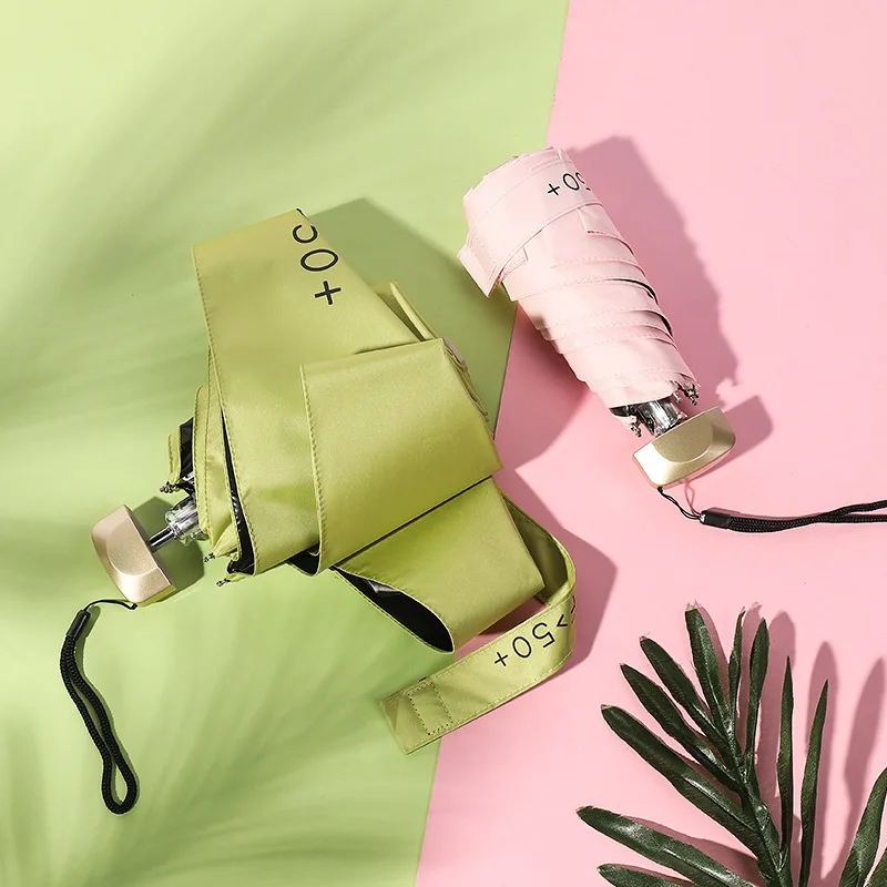 Compact Folding UV Protection Sun Umbrella Mini Pocket Parasol Capsule For All Weather Comfort black