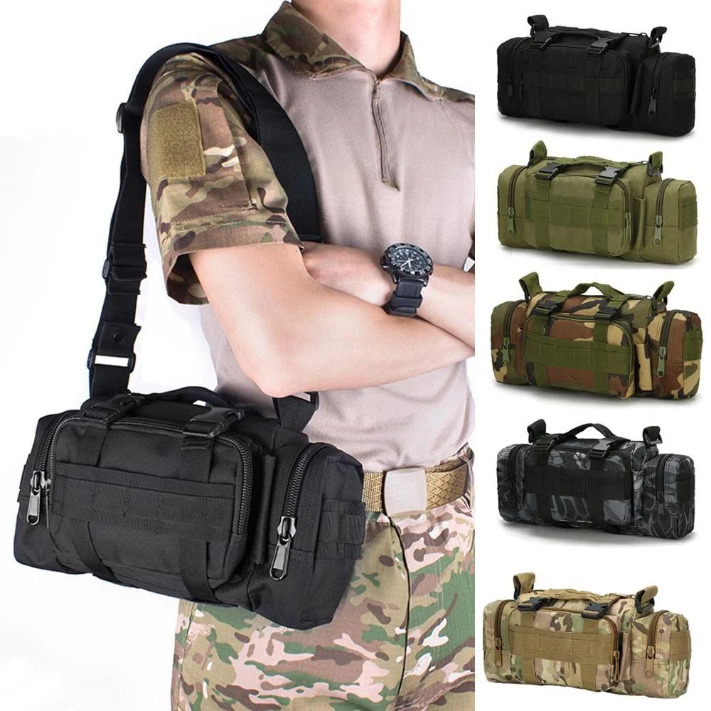 Multifunctional Camouflage Outdoor Sport Waist Bag For Hiking And Climbing jungle Green