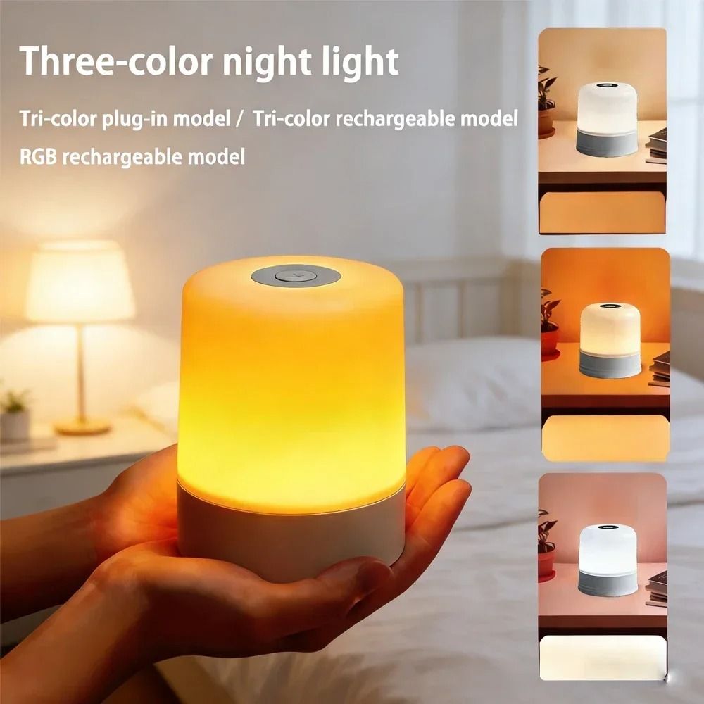 LED Night Light Dimmable Touchscreen RGB Desk Lamp non rechargeable