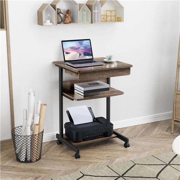 Computer Table Workstation, Small Rolling Desk Laptop, Mobile PC Corner Tray Desk For Home Office Computer Table Workstation, Small Rolling Desk Laptop, Mobile PC Corner Tray Desk For Home Office