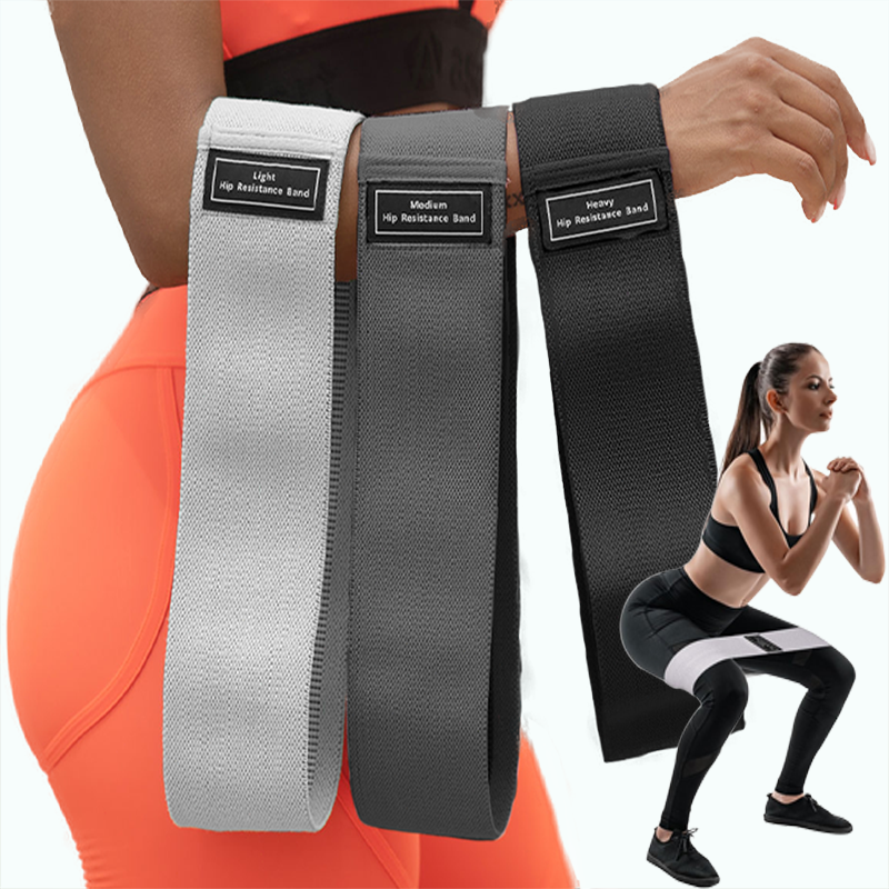 Fabric Resistance Hip Booty Bands Glute & Thigh Workout Bands For Squats, Yoga, And Fitness medium Gray