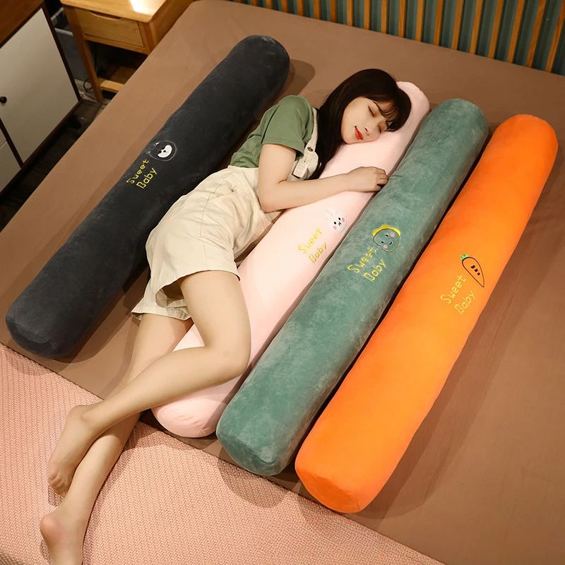 Multi Functional Rectangular Pillow Support Cushion Long Bolster For Girls Women gray 51.18 In