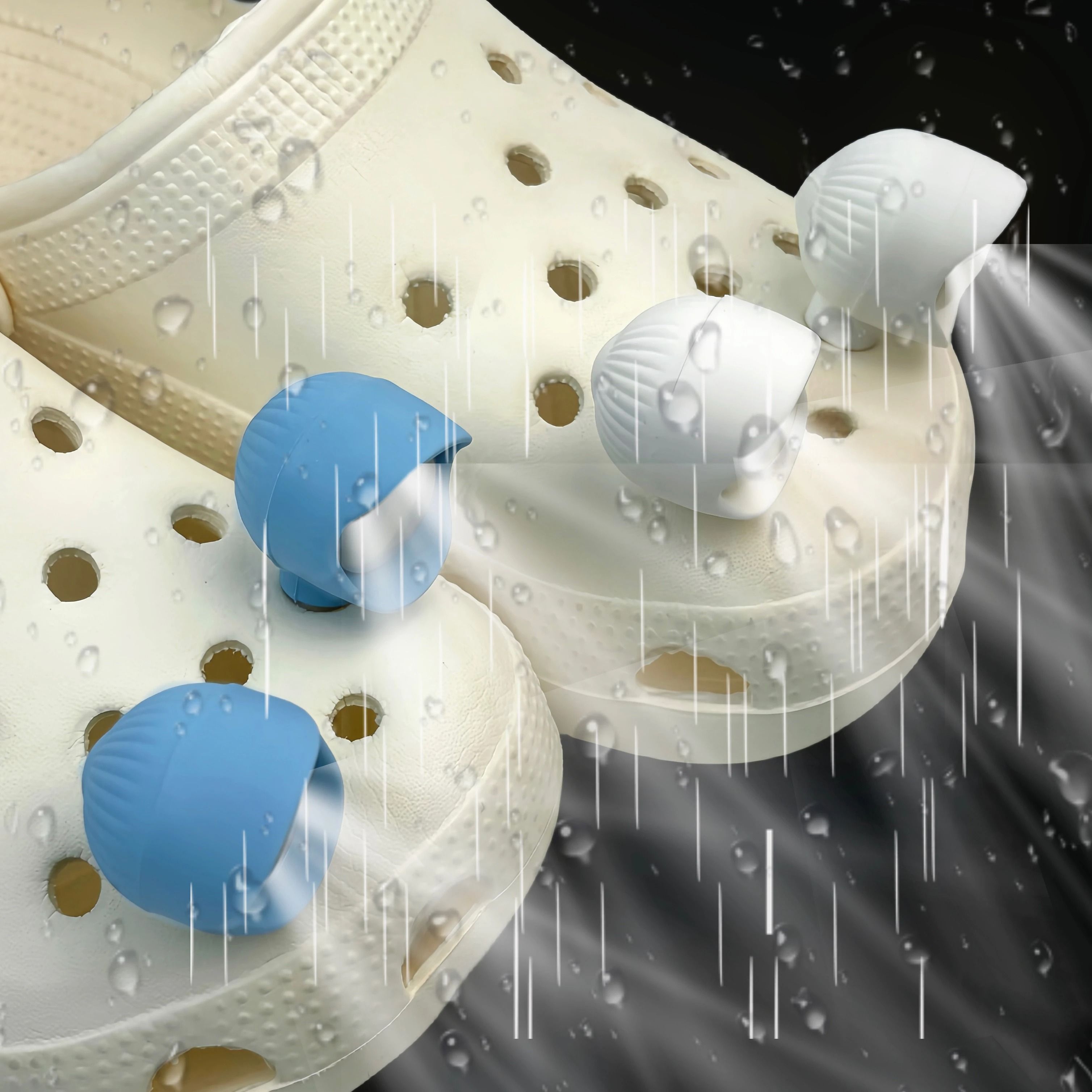 LED Shoe Lights Clip On Safety Charms With 3 Lighting Modes 2 Pack ivory White