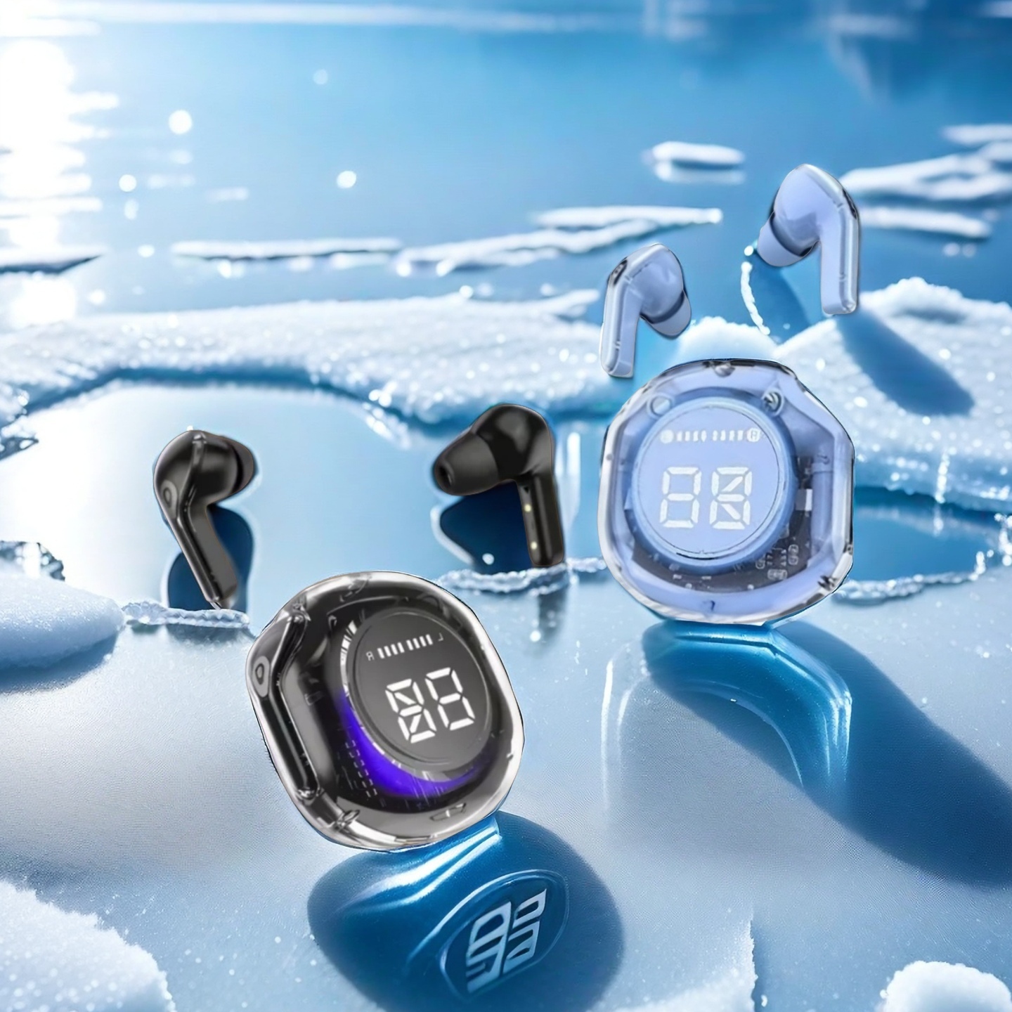 Premium Wireless Earbuds Bluetooth With Noise Reduction & Touch Control purple