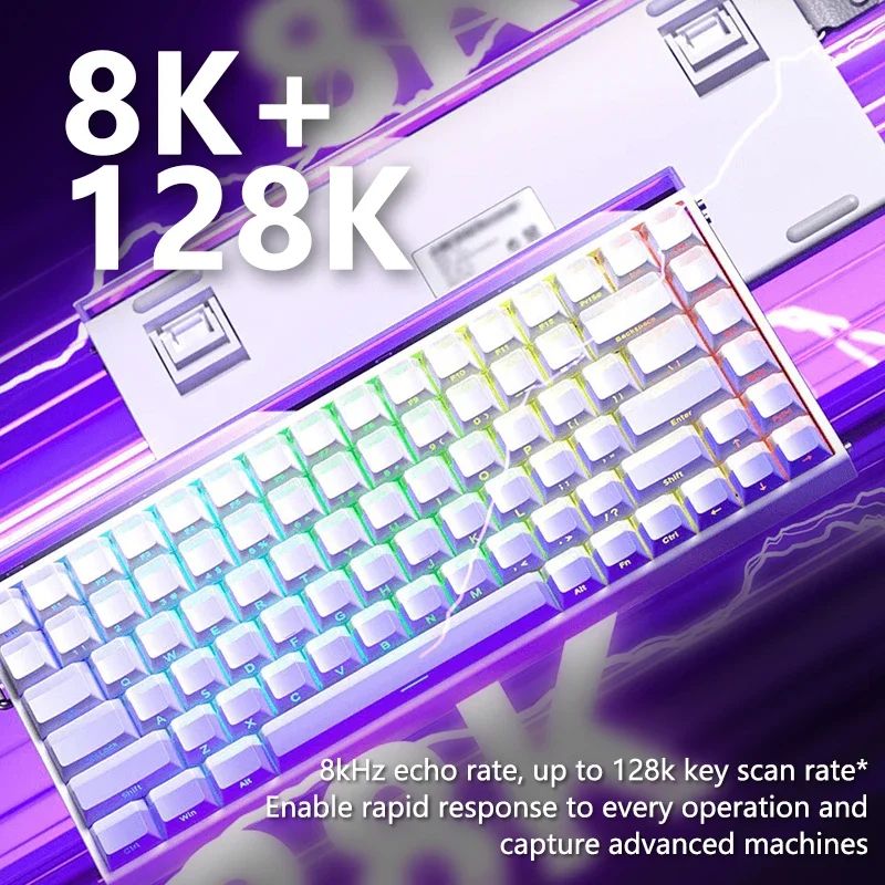 AULA HERO84 Magnetic Switch Mechanical Gaming Keyboard With RGB And 8K Polling Rate purple Gradient