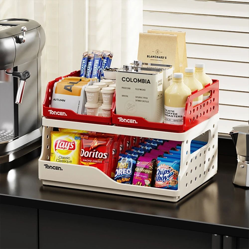 Foldable Desktop Bookshelf Organizer With Pegboard Storage Rack red (s)