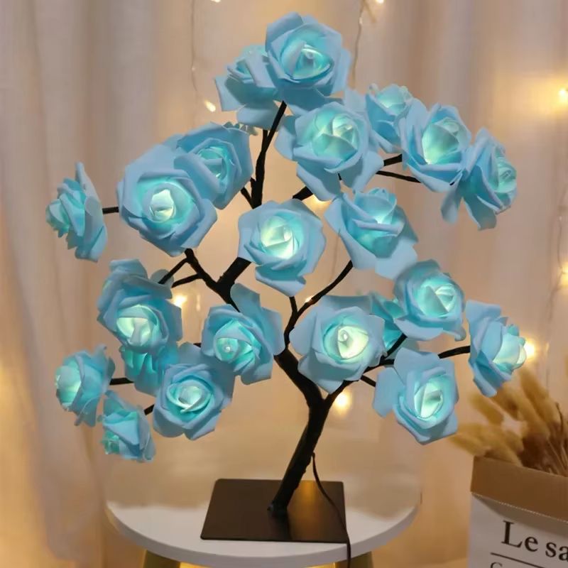 GlowBloom USB LED Rose Tree Table Lamp pink 1pc