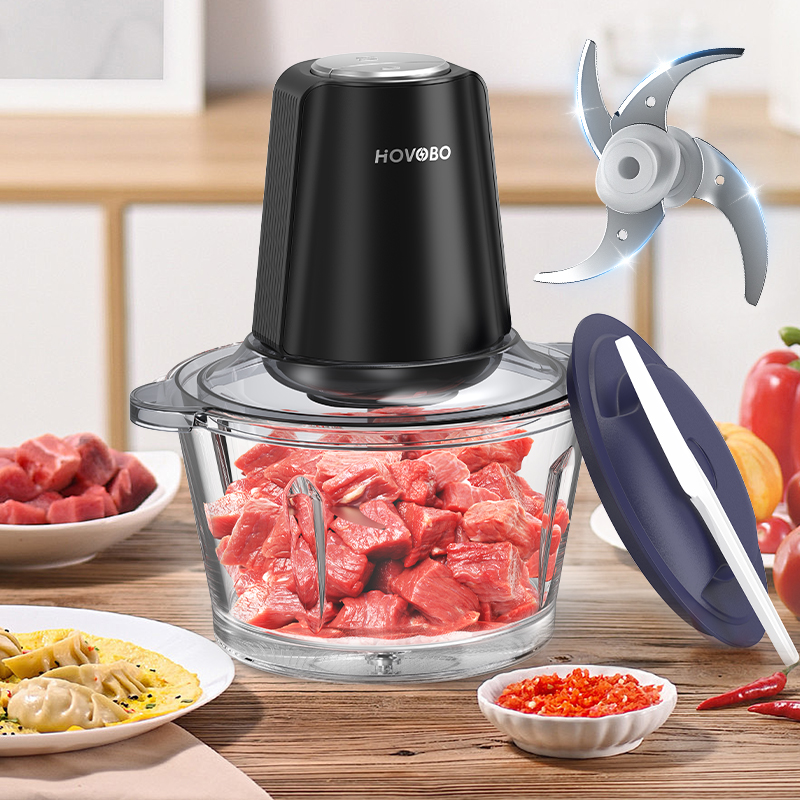 Food Processor, Glass Bowl Meat Grinder With Speed Modes, Sharp Blades For Onion, Meat, Nuts Food Processor, Glass Bowl Meat Grinder With Speed Modes, Sharp Blades For Onion, Meat, Nuts
