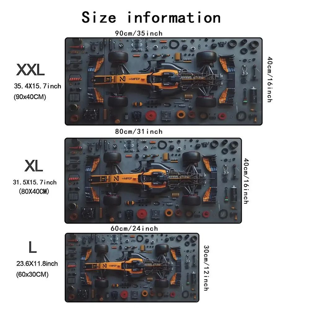 XXL Racing Car Gaming Mouse Pad Extended Desk Mat black 900x400x3 Mm