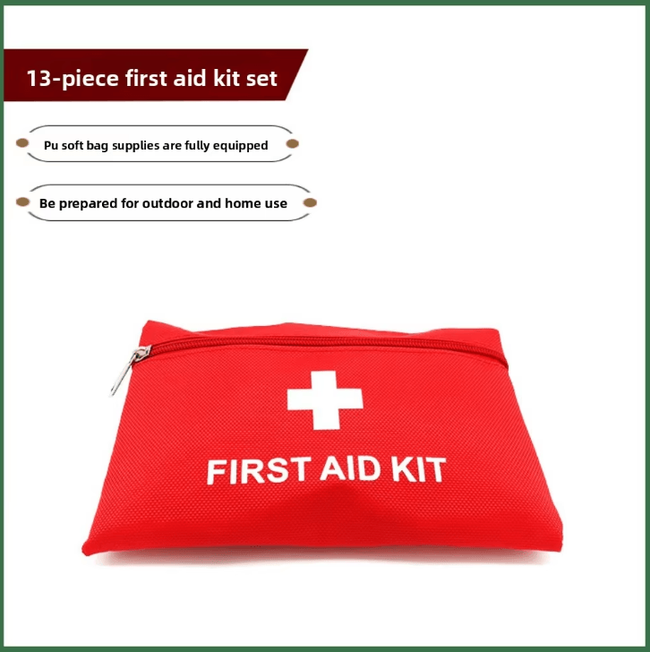 13 Piece Portable First Aid Kit Essential Wound Care Emergency Set For Outdoor, Travel & Home 1pc Set
