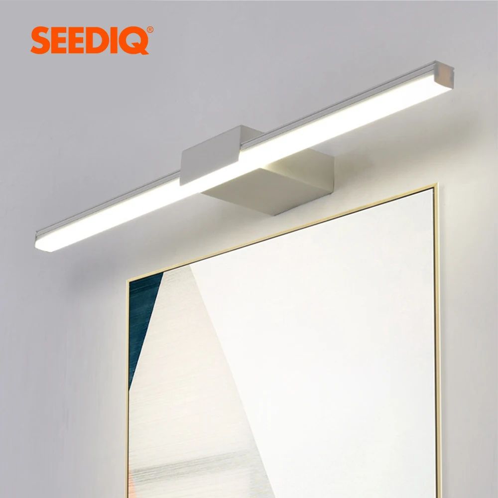 Modern Aluminum Bathroom Mirror Light Sleek LED Vanity Light Wall Sconce (Black White) white cool White(5500 7000k) 80cm