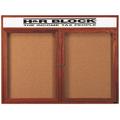 AARCO Enclosed Wall Mounted Bulletin Board Cork/Plastic in Red/White/Brown | 48 H x 72 W x 2 D in | Wayfair CBC4872RH