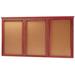 AARCO Enclosed Wall Mounted Bulletin Board Wood/Cork in Red/Brown | 48 H x 96 W x 2 D in | Wayfair CBC4896RC