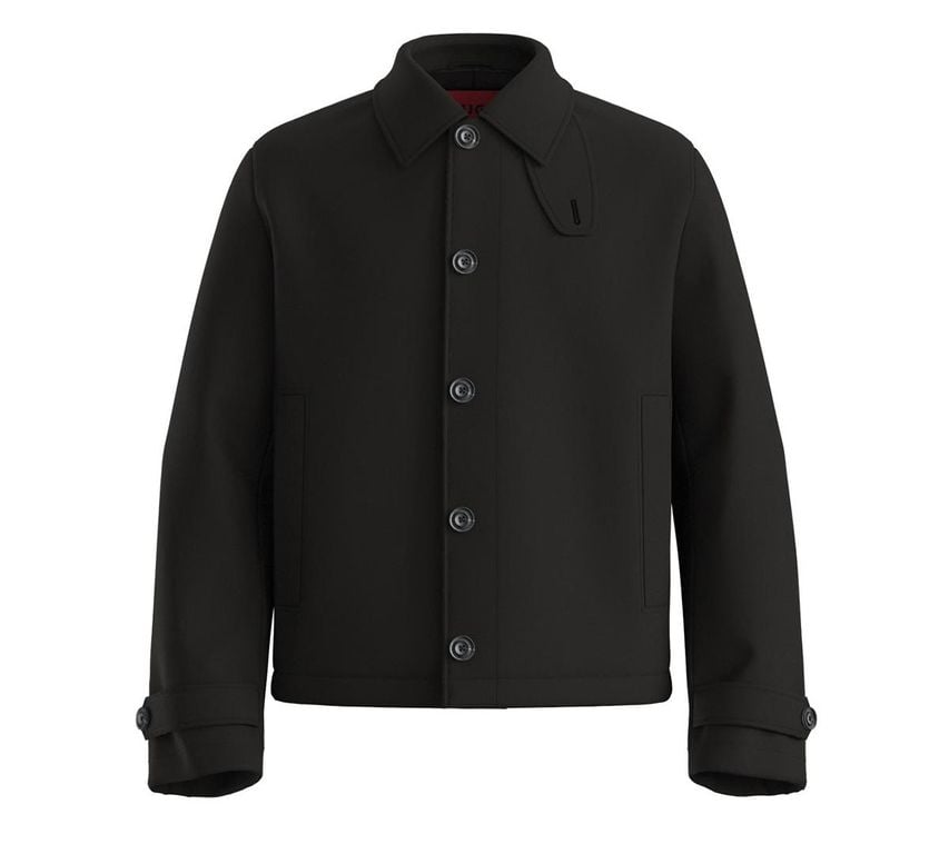 Baver Modern Collared Jacket - Black - Boss Jackets