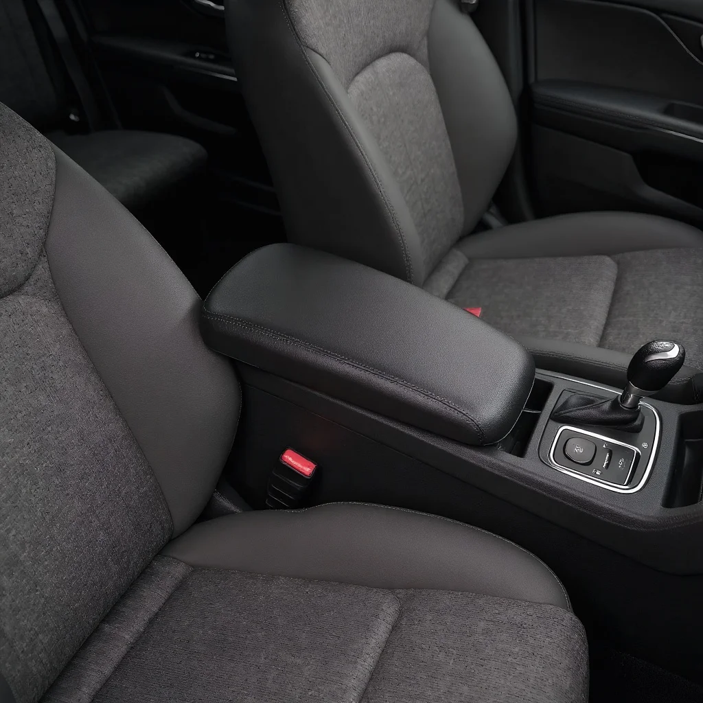 Auto-Kniepolster aus Kunstleder, Innenkissen, bequemes Bein- und Kniekissen, Memory-Schaum, universelle Oberschenkelstütze, 6,89 x 2,95 Zoll Image