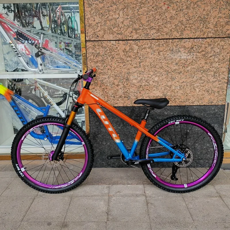 LUTU 26 Zoll Slope Mountainbike 10-Gang Ölscheibenbremse Aluminiumlegierung Orange-Blau Fahrrad für Offroad und Bergsteigen MTB Bike