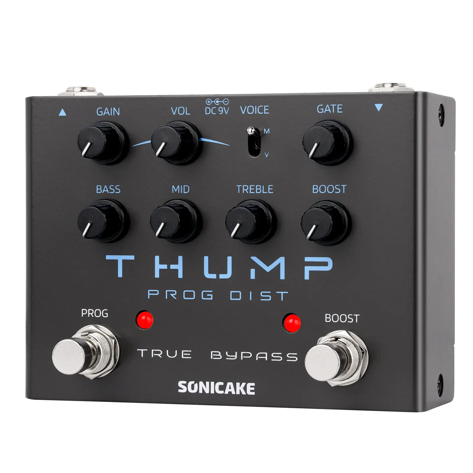 SONICAKE Thump Pure Analog High-Gain Distortion Gitarreneffektpedal mit 2 Tonmodi Modern, Vintage QDS-09