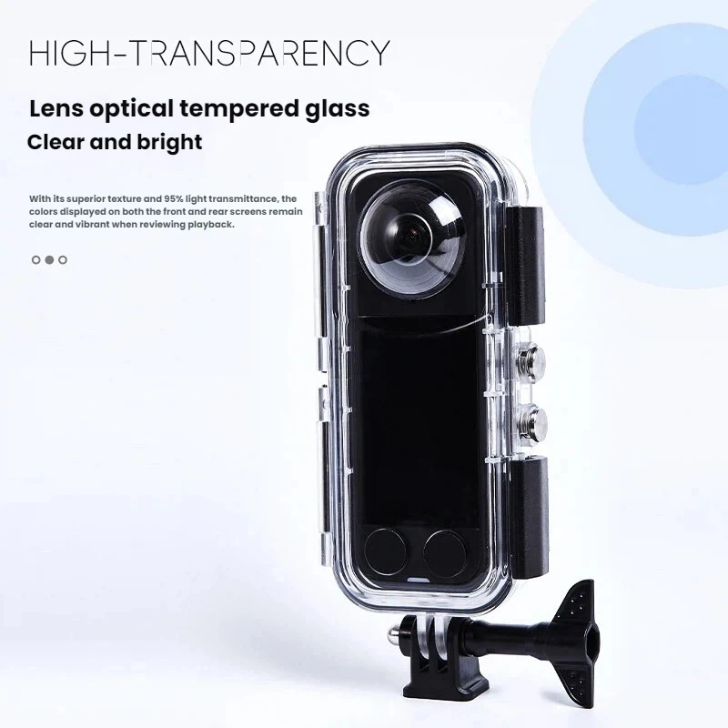 Unsichtbare Tauchhülle für Insta360 X5 45M Unterwasser wasserdichte Abdeckung Tauchschutzhülle für Insta 360X5 Glas/Kunststofflinse Image
