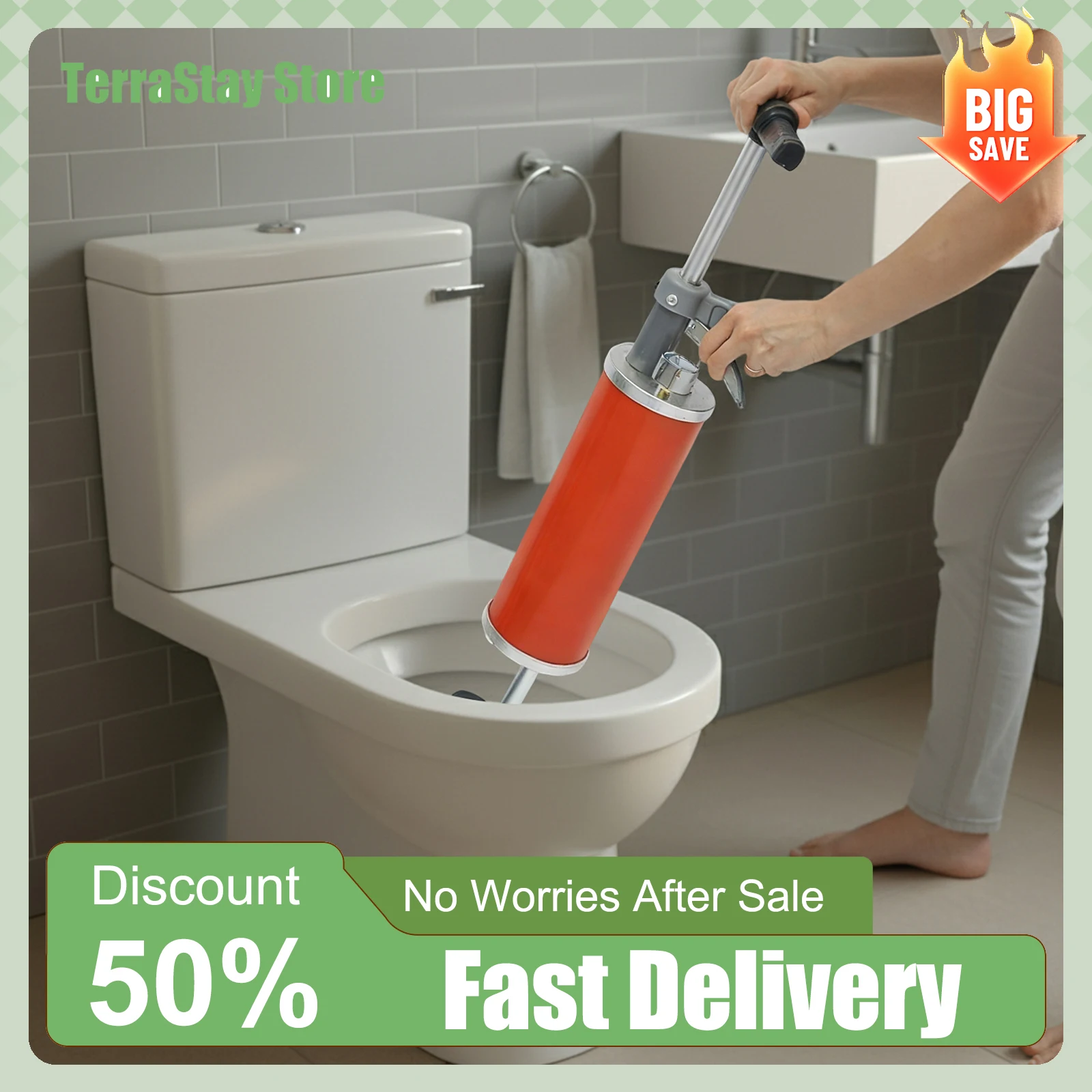 Abflussreiniger Rohrreiniger Luftdruck-Rohrreiniger Hochdruck-Rohrreiniger Haushalts-Abflussentstopfer Rohrreinigung Toiletten- und Spülenreiniger Verstopfungsentferner Image