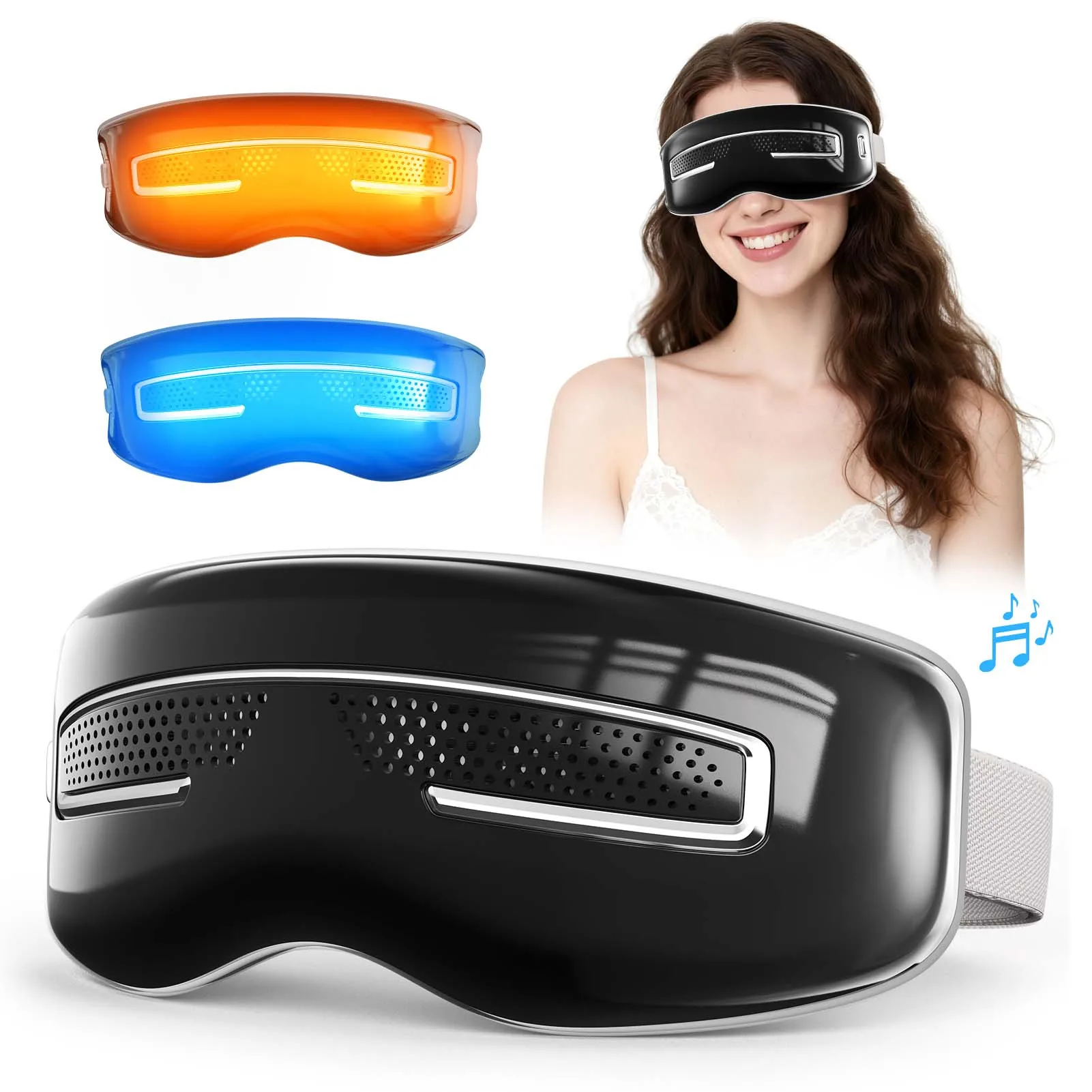 Eye Massager (Dual Hot/Cold Therapy) — Alleviates Dry Eyes and Dark Circles 4 Pressure Modes + 5 Hot/Cold Compress Settings Feat