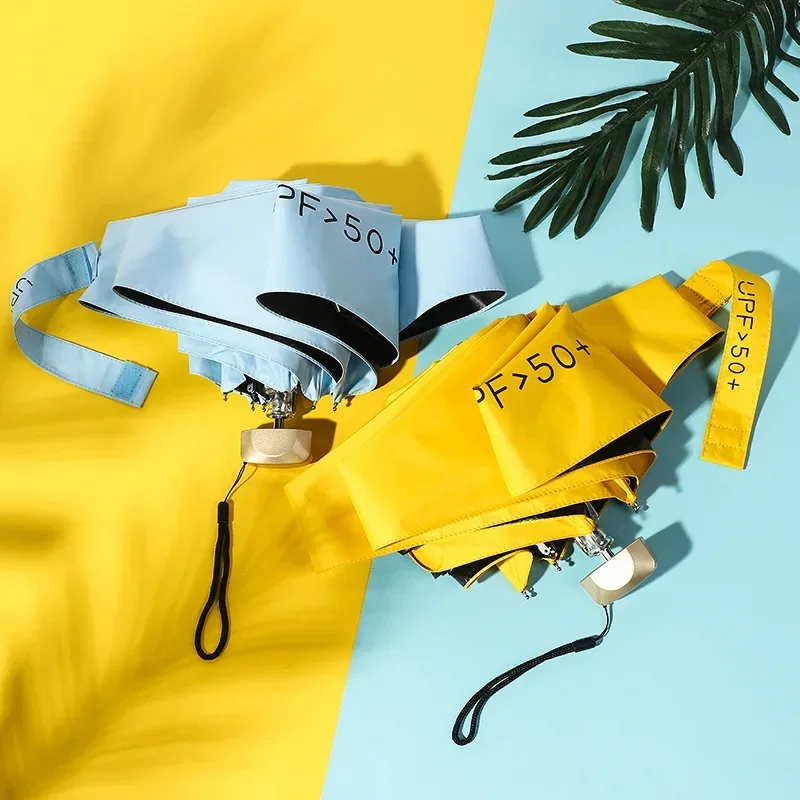 1 Stück Mini-Sonnenschirm, Taschen-Regenschirm, Vinyl, faltbar, UV-Schutz, Sonnenschutz, UV-Kapsel, Sonnenschirm für Tasche, 55 % Rabatt Image