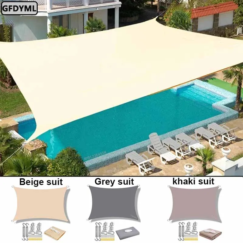 Wasserdichter Sonnenschutz, Sonnenschutz, Sonnensegel, Markise, Camping-Schattenstoff, groß, für Außenüberdachung, Garten, Terrasse, 3 x 5 m, 4 x 5 m Image