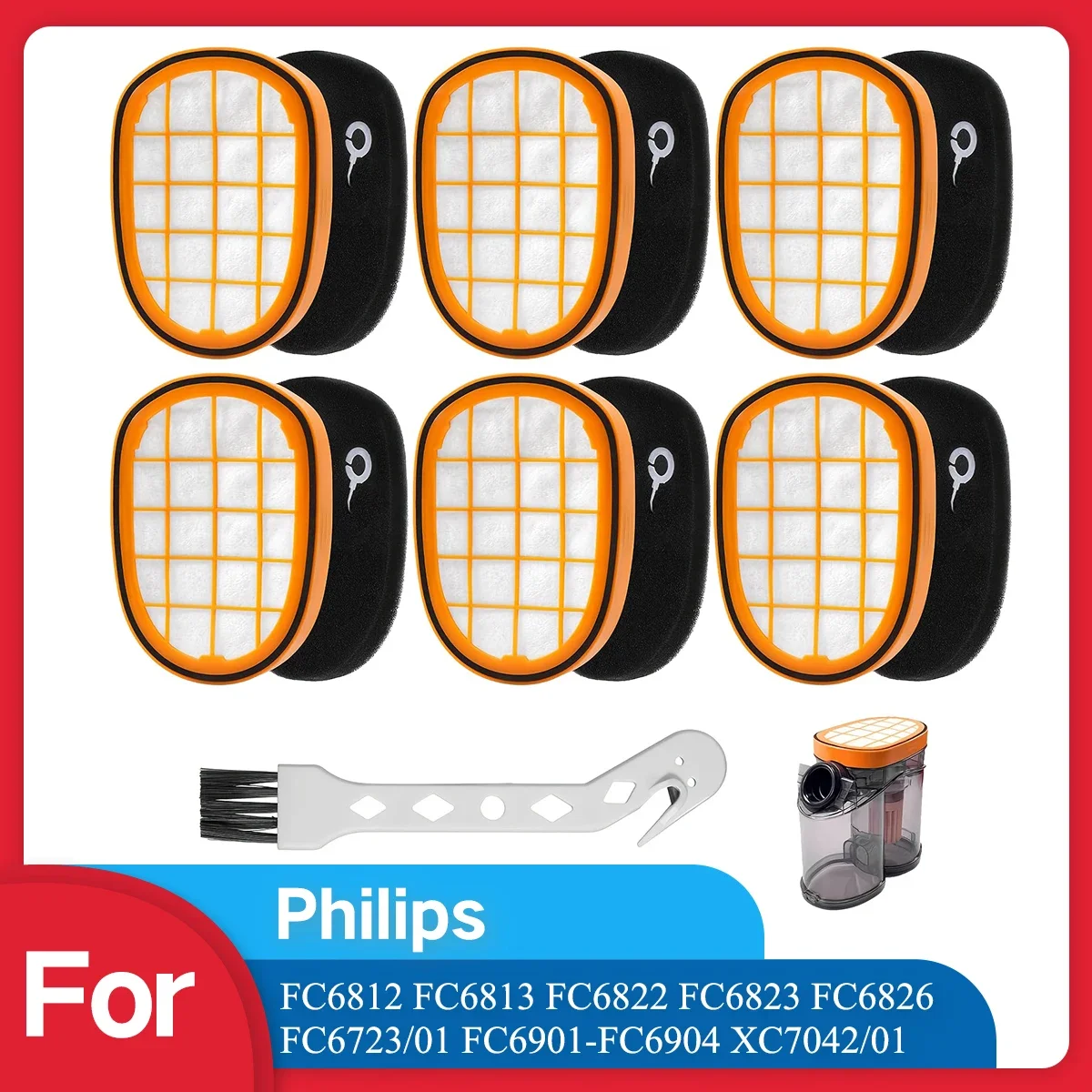 FC5005/01 Ersatzfilterzubehör für Philips FC6812 FC6813 FC6822 FC6823 FC6826 FC6723/01 FC6901-FC6904 XC7042/01 Image