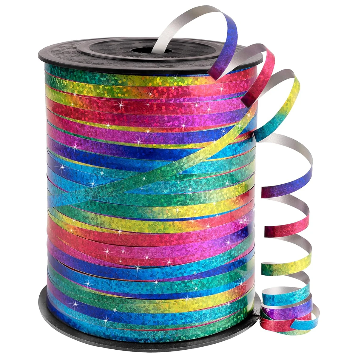 250/500 Yards, Regenbogenband, 5 mm Breite, Hochzeit, Geburtstag, Weihnachten, Ballonband, Partydekoration, Blumenstraußband Image