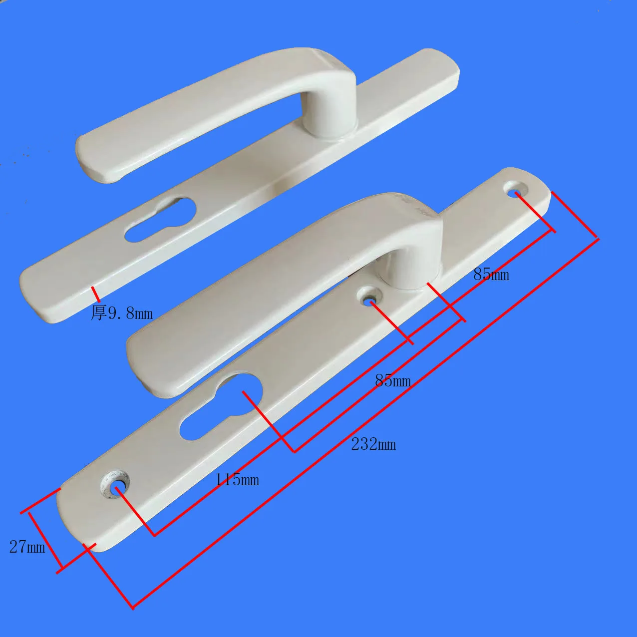 ​ ​ Gebrochene Brücke Aluminium Eingangstür Schloss Hebel Griff seitlich aufgehängte Tür Aluminiumlegierung Zugzubehör