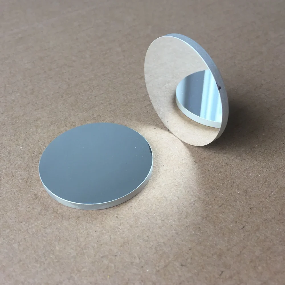 30 mm runder, mit Aluminium beschichteter Spiegel, optisches Glasprisma, flacher Reflektor, hohe Reflexibilität für Labore und Experimente Image