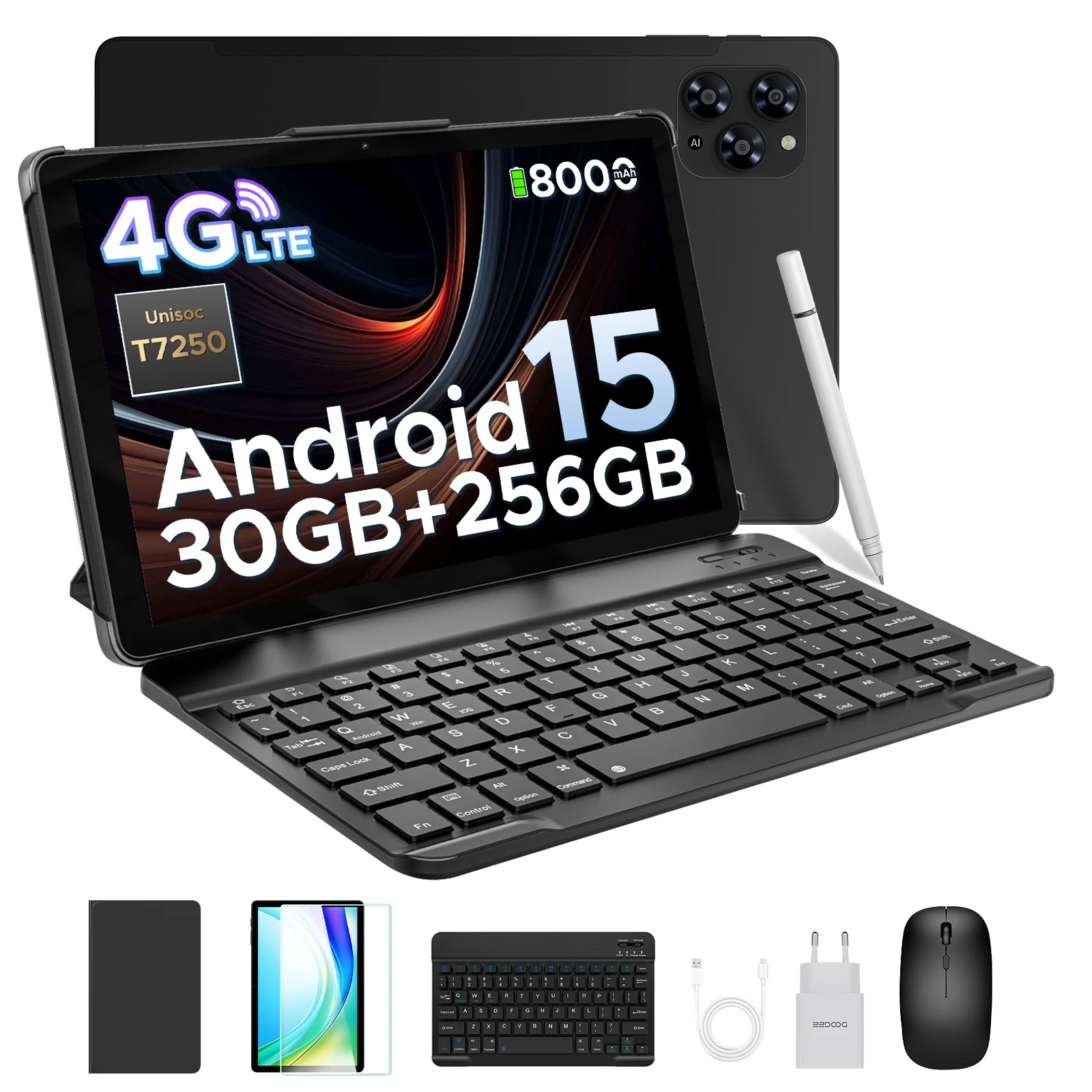 DOOGEE Tab G6 2 IN 1 Smart Tablet PC 11'' Bildschirm Android 15 30GB RAM(6+24) 256GB ROM 8000mAh Akku Dual Lautsprecher Widevine L1 Image