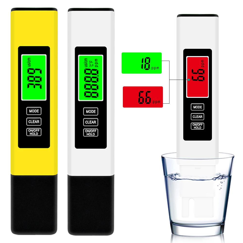 4-in-1 Digitaler Wassertester 0-9990 PPM TDS-Meter EC-Meter & Temperaturmesser Präzise für Pools Trinkwasser Aquarien Image