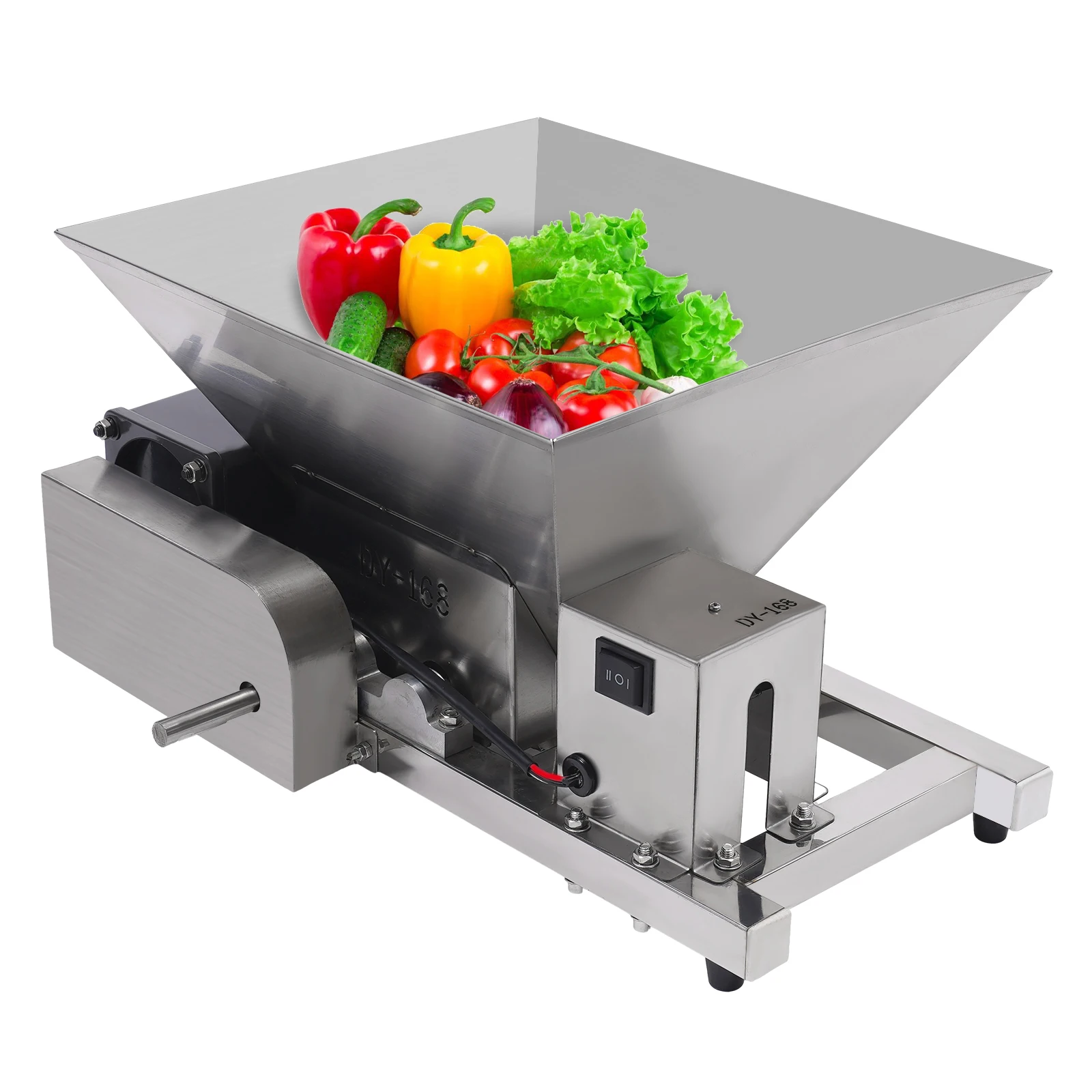 Elektrische Obstbrechermaschine, 60 W, 4 l Fassungsvermögen, kommerzieller Lebensmittelbrecher für die Weinherstellung, Fruchtbrot, brauner Zuckerzerkleinerung Image
