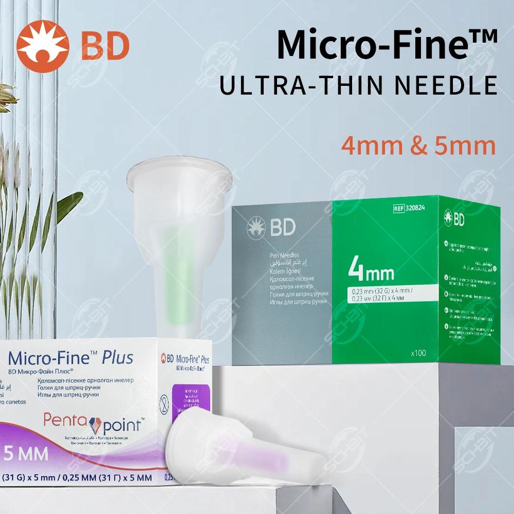 14 Stück/100 Stück Insulin-Pen-Nadeln 4mm/5mm Einweg Sterile Nadeln Blutzucker-Zubehör für Diabetes Insulin-Spritze Image