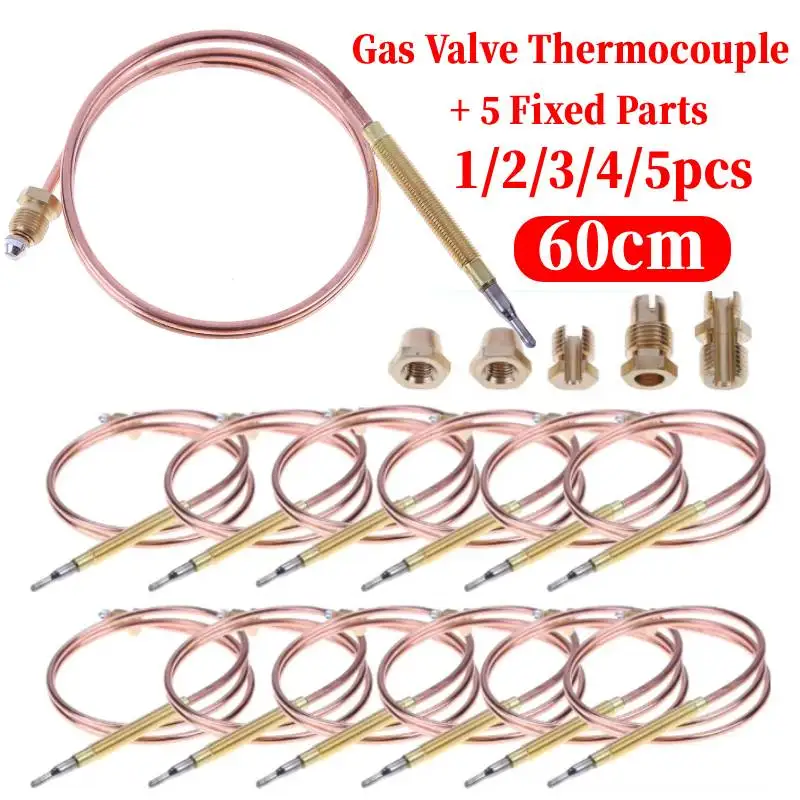 Universelles Gas-Thermoelementventil, Ersatz-Temperaturreglerfühler für Kamine mit 5 festeren Teilen für Warmwasserboiler und Öfen Image