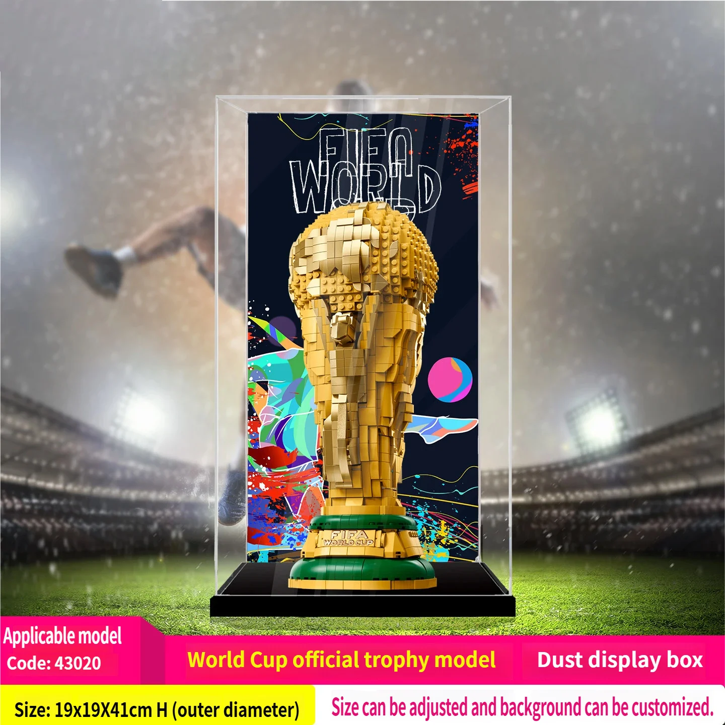 Klare Acryl-Vitrine für Lego 43020 Weltmeisterschaftsmodell, Staubdichte Acryl-Aufbewahrungsbox für 43020 (Modell Nicht Enthalten)